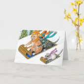 Cat 435 Grappig Wenskaart Kaart (Gele Bloem)