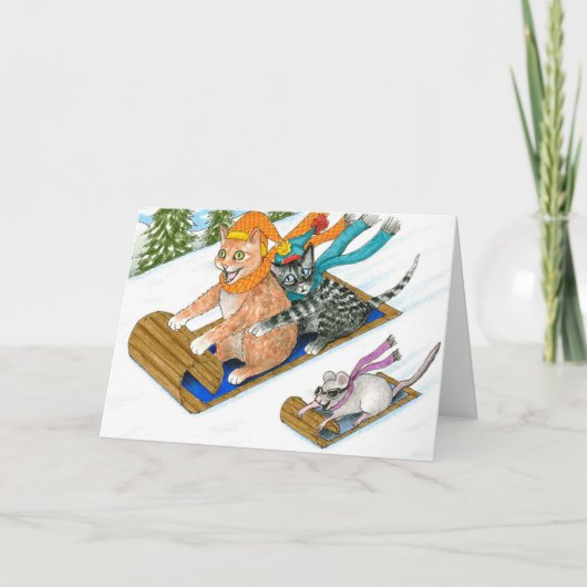 Cat 435 Grappig Wenskaart Kaart (Voorkant)