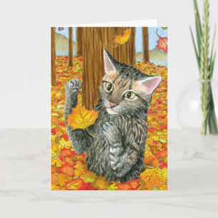 Cat 440 herfst herfst Wenskaart Kaart
