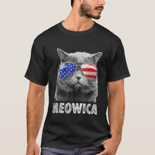 Cat 4th van juli Meowica Merica Mannen USA America T-shirt
