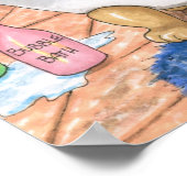 Cat 567 Funny badkamerkunst Poster (Hoek)