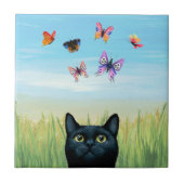 Cat 606 Natuur van de vlinder Tegeltje (Voorkant)
