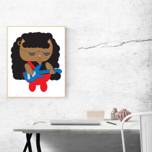 Cat 80s Heavy Metal Haarband Bassist Poster