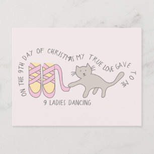 Cat 9th Day 9 Dames dansen kerst Briefkaart