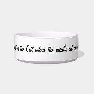 Cat-A-Copia Custom "Old English Gezegde" Pet Bowl Voerbakje