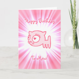 Cat-a-porter Joyeux Anniversaire À Mew ! Carte