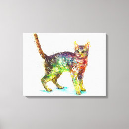 Cat abstract Fantasy Canvas Afdruk