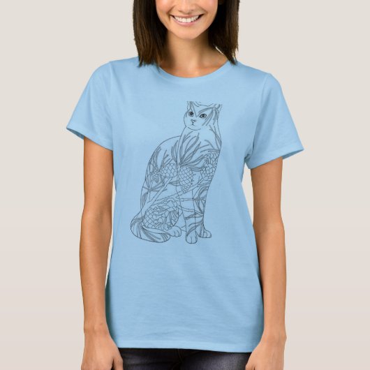 Cat Adobe Illustrator T-shirt (Voorkant)