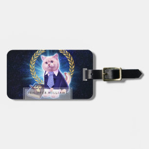 Cat advocate in de ruimte bagagelabel