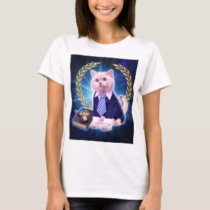 Cat advocate in de ruimte t-shirt