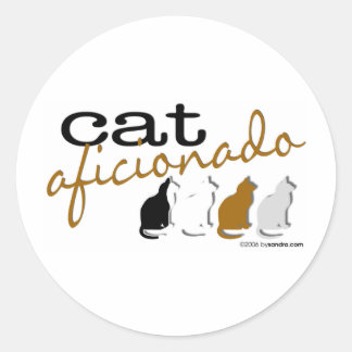 Cat Aficionado Ronde Sticker