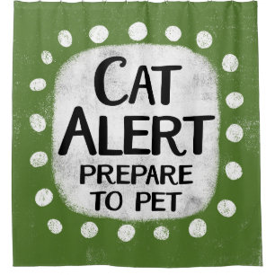 Cat Alert Douchegordijn
