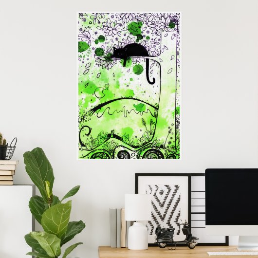 Cat Aloft - affiche (Bureau à domicile)