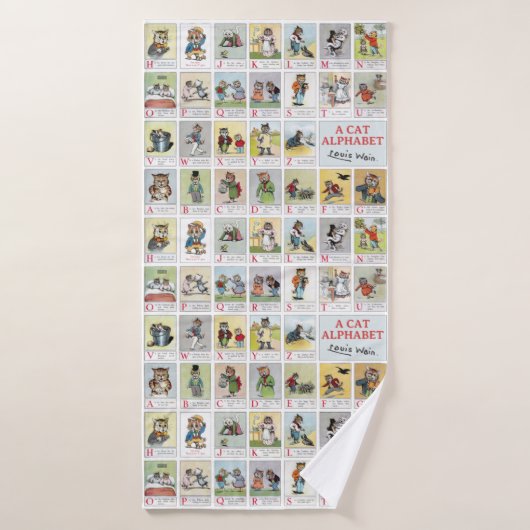 Cat Alphabet, Louis Wain Badhanddoek (Badhanddoek)