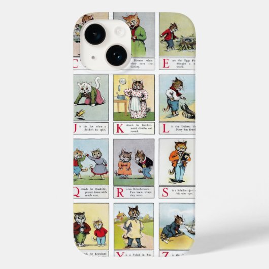 Cat Alphabet, Louis Wain Coque-Mate coque iphone (Verso)