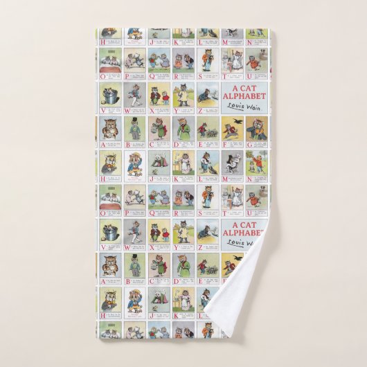 Cat Alphabet, Louis Wain Handdoek (Handdoek)