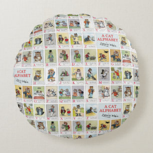 Cat Alphabet, Louis Wain Rond Kussen