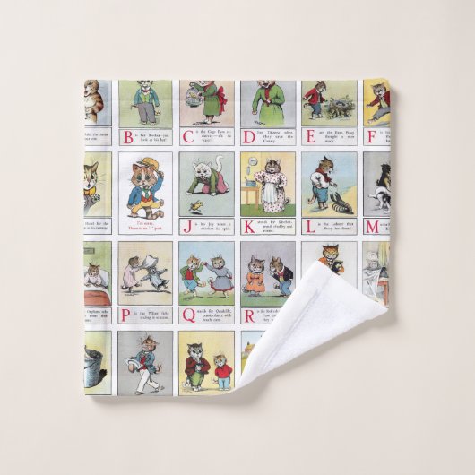 Cat Alphabet, Louis Wain Washandje (Wasdoekje)