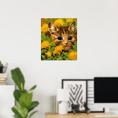 Cat Among the Flowers Poster Print (Bureau à domicile)