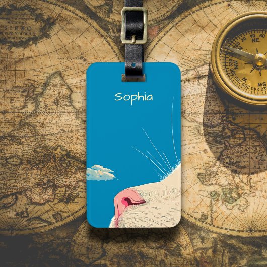 Cat and Cloud Bagagelabel