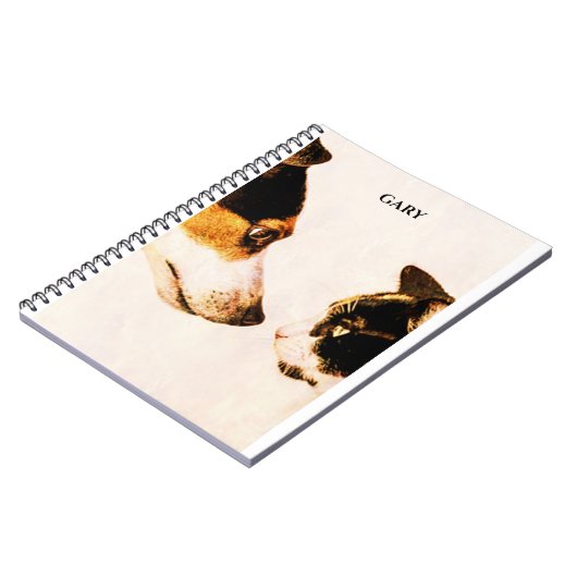 'CAT AND DOG' spiral notebook, gepersonaliseerde n Notitieboek (Linkerzijde)