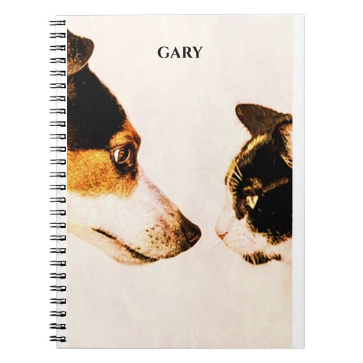 'CAT AND DOG' spiral notebook, gepersonaliseerde n Notitieboek (Voorkant)