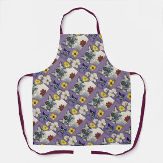 Cat and flowers All-Over Print Apron, Medium Schort