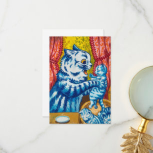 Cat and her Kittens by Louis Wain Bedankkaart