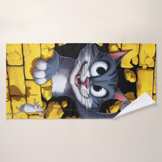 Cat and mouse. (Serviette de bain)