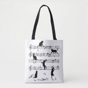 Cat and Music Lover Cft, Cat Pplay Note Music Draagtas