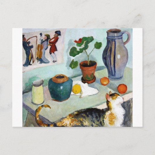 Cat and stillife, August Macke Briefkaart (Voorkant)