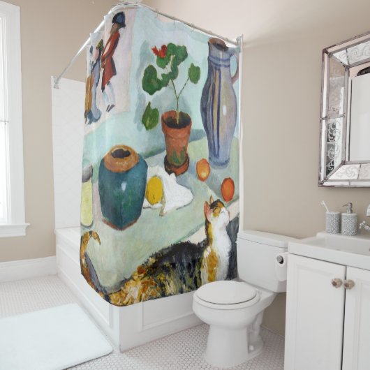 Cat and stillife, August Macke Douchegordijn (In situ)