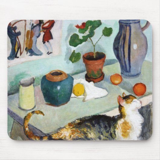 Cat and stillife, August Macke Muismat (Voorkant)