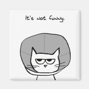 Cat and the Cone of Shame - Funny Cat Magnet Magneet