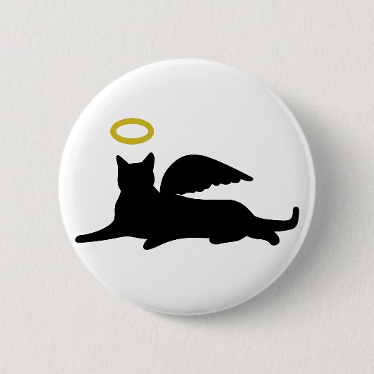 Cat Angel Ronde Button 5,7 Cm (Voorkant)