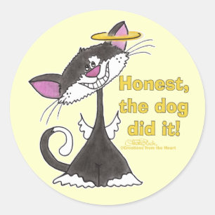 Cat Angel Ronde Sticker