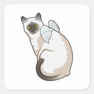 Cat Angel wings Vierkante Sticker