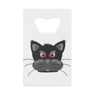 Cat Angry Face Animal Mammal Head Whiskers Kredietkaart Flessenopener