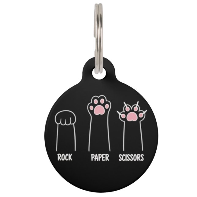 Cat Animal Pet Lover Rock Paper Scissors Hand Game Huisdierpenning (Voorkant)