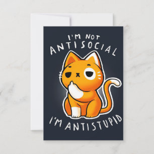 Cat-antisociaal RSVP Kaartje