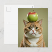 Cat Apple Feestdagenkaart (Voorkant / Achterkant)