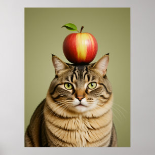 Cat Apple Poster