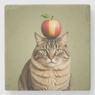 Cat Apple Stenen Onderzetter