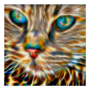 Cat Art 20" x 20", Poster papier (halfglans) Perfect Poster
