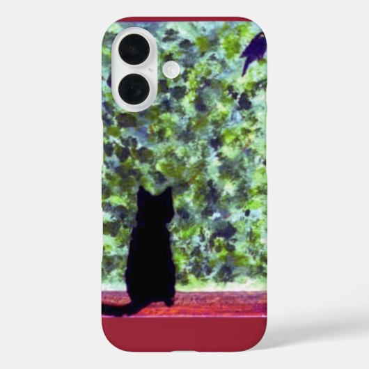 Cat Art Black Cat Bird Watching! Case-Mate iPhone Case (Achterkant)