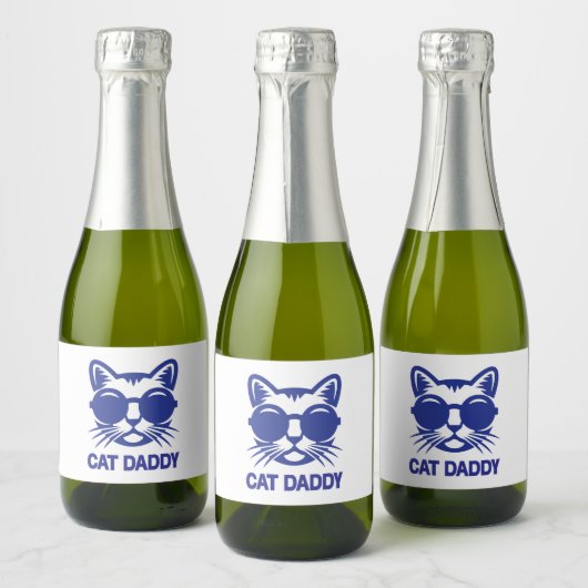 Cat Art Cat Daddy Sparkling Wijnetiket (Flessen)