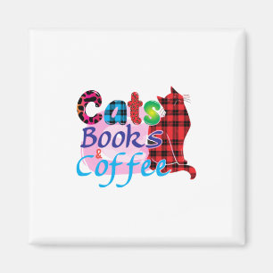 Cat Art Cats Books Coffee_2 Magneet