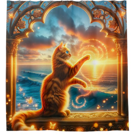 Cat Art Douchegordijn (Voorkant)