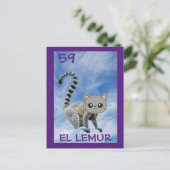 Cat Art, El Lemur, Postcard Briefkaart (Staand voorkant)