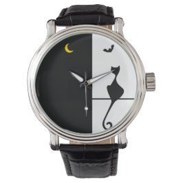 Cat Art Halloween Night Ver Horloge